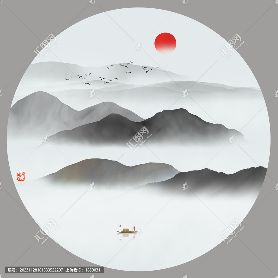 圓形山水畫