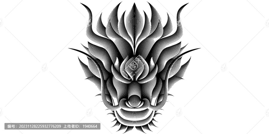 龍摩爾紋抽象插圖