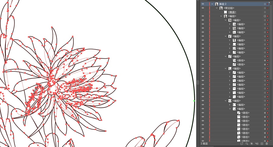 秋菊傲霜國(guó)潮矢量手繪白描線稿