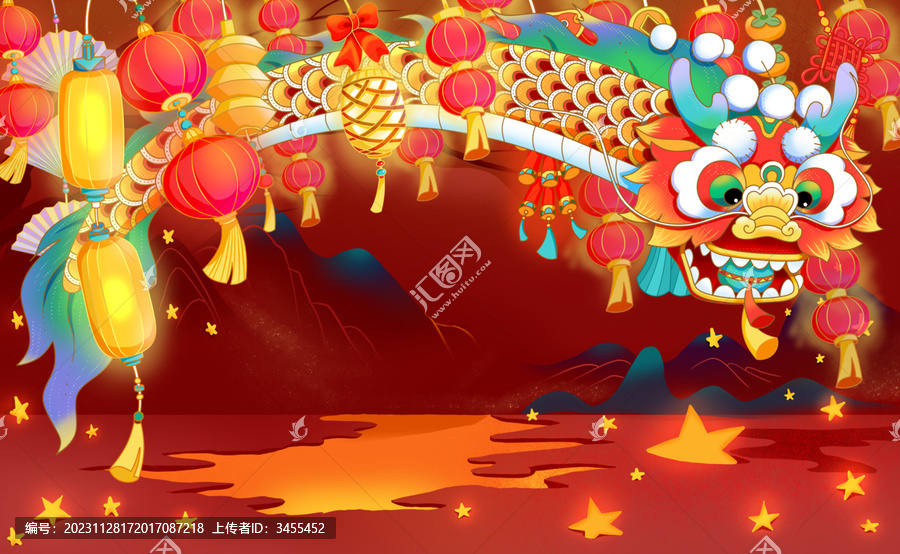 龍年吉祥背景
