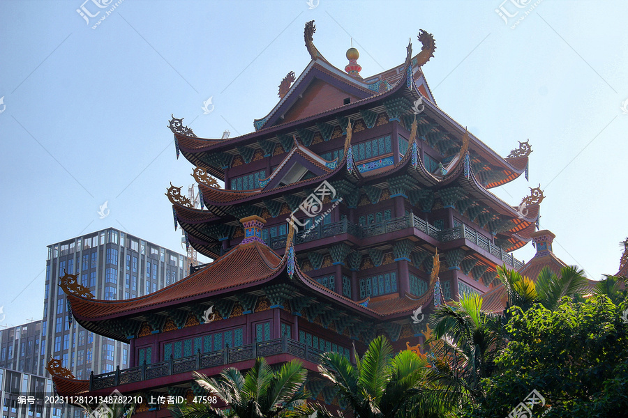 福州南禅寺中式楼阁建筑