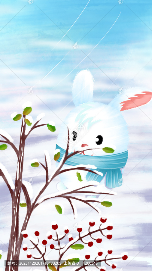 雪景一角系列插畫吃胖點(diǎn)就不冷了