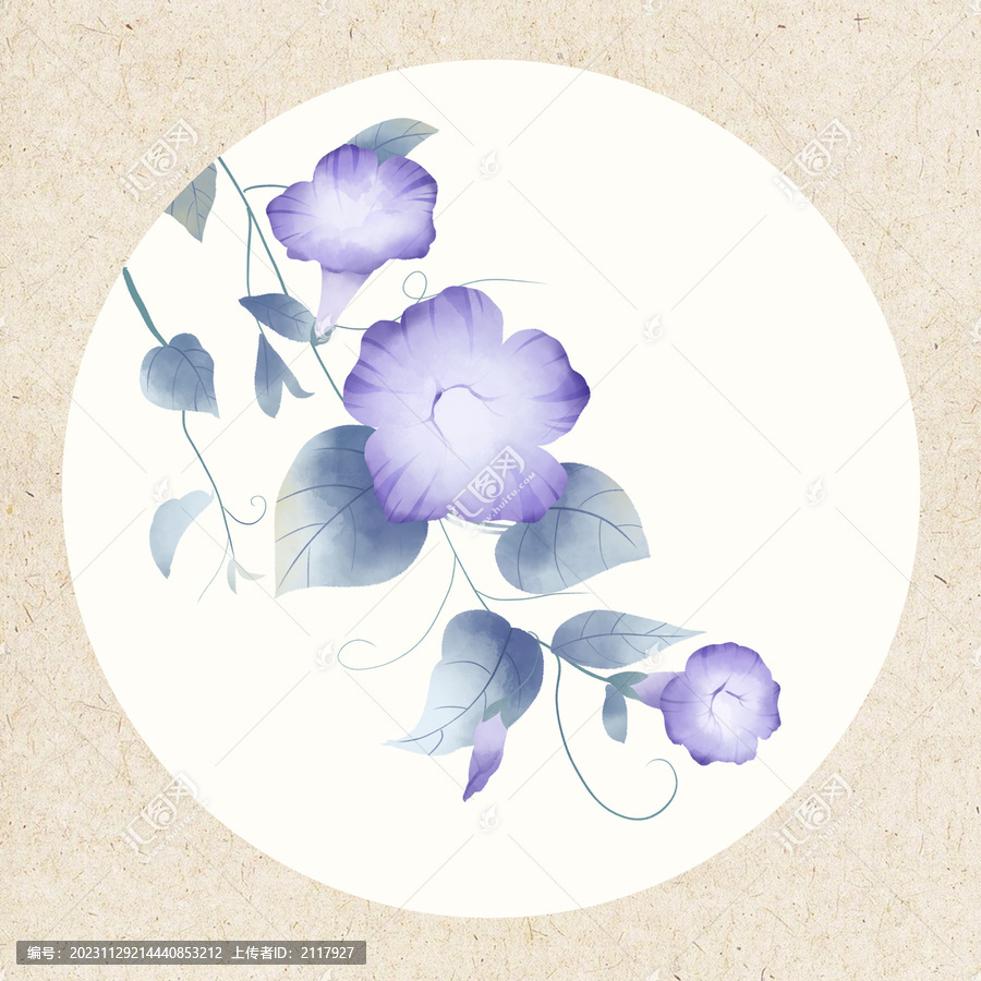 古風(fēng)水彩植物花卉牽?；? title=