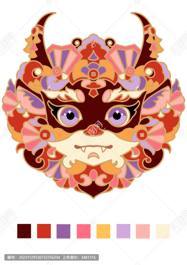 棕粉國(guó)潮龍頭