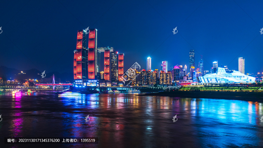 重庆两江交汇夜景