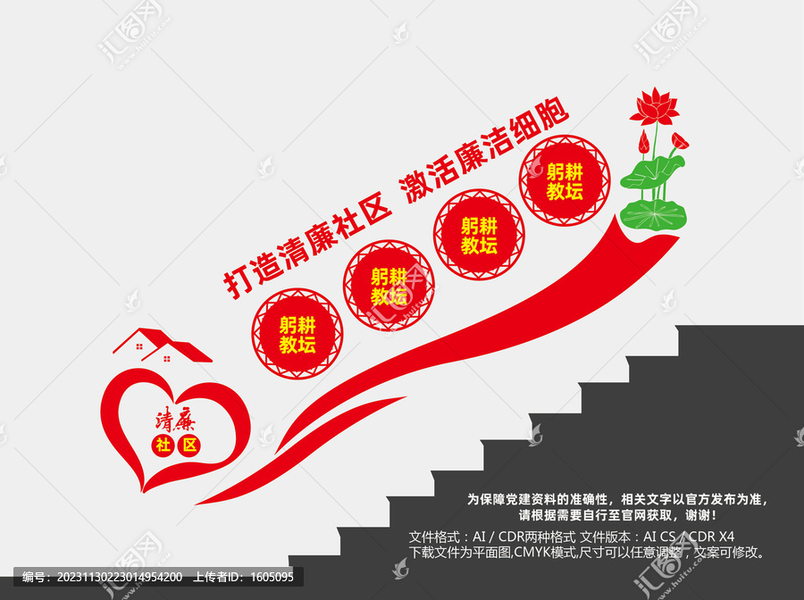 清廉社區(qū)樓梯文化墻