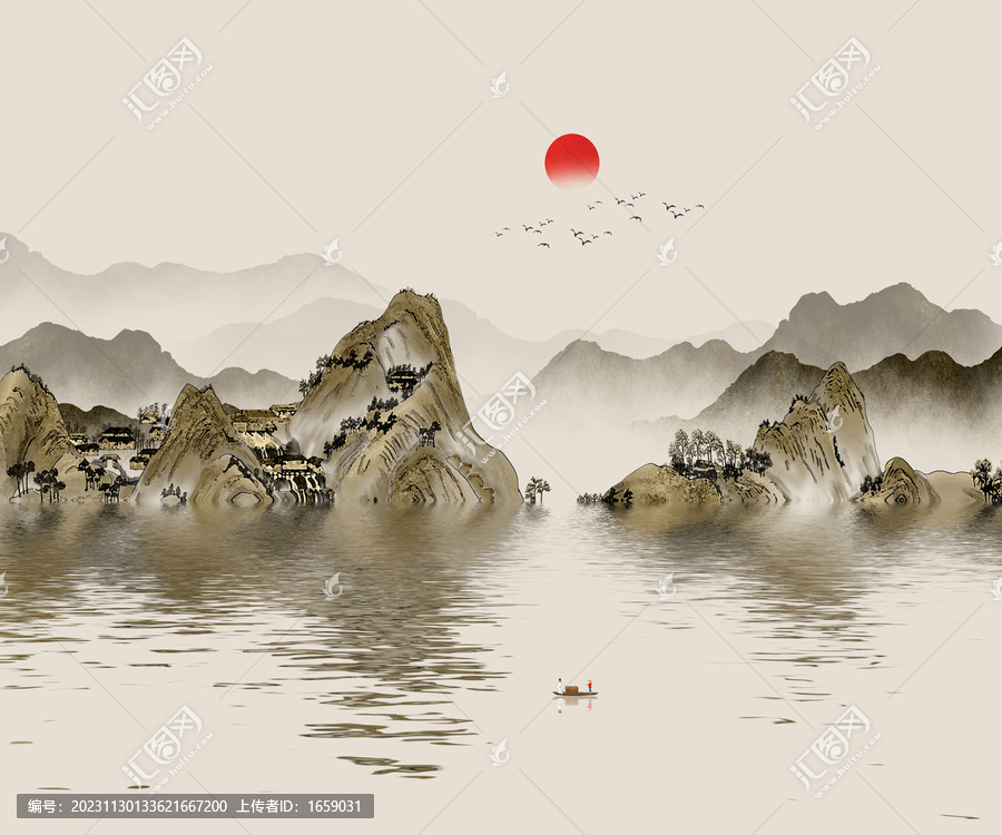 中国风山水画