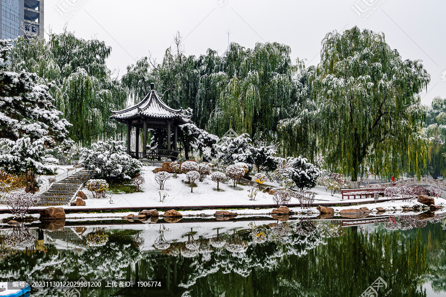 中国长春牡丹园雪后风景