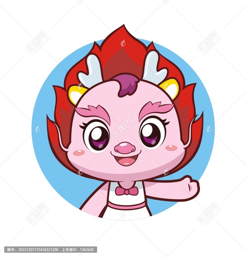 卡通可愛(ài)小龍妹半身