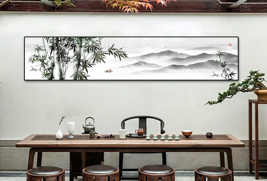 竹子山水畫(huà)
