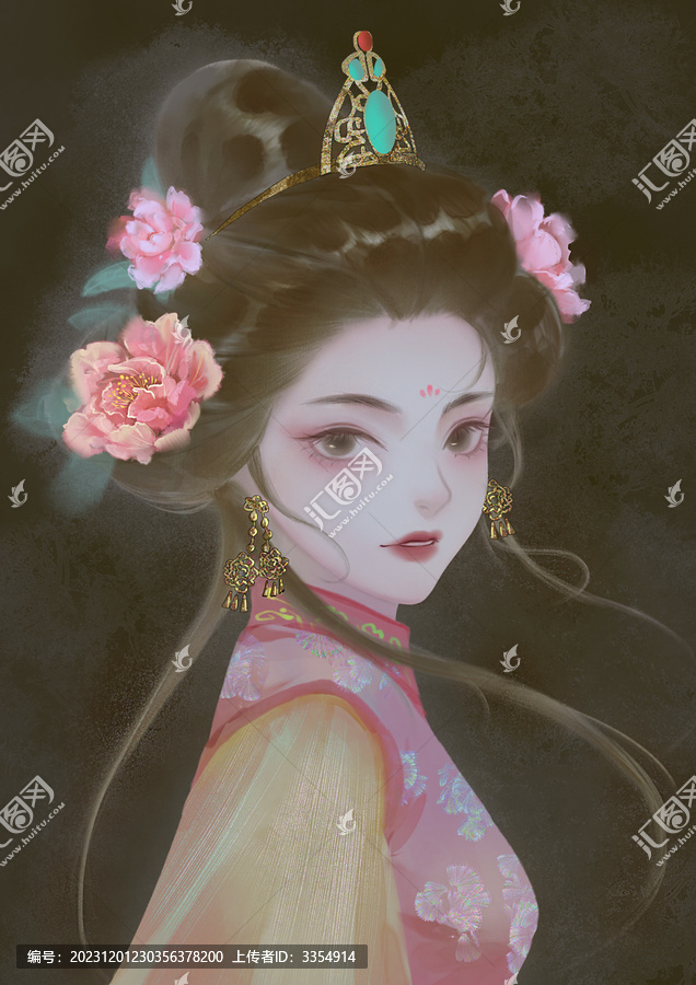 古風(fēng)插畫花神封面國風(fēng)美人