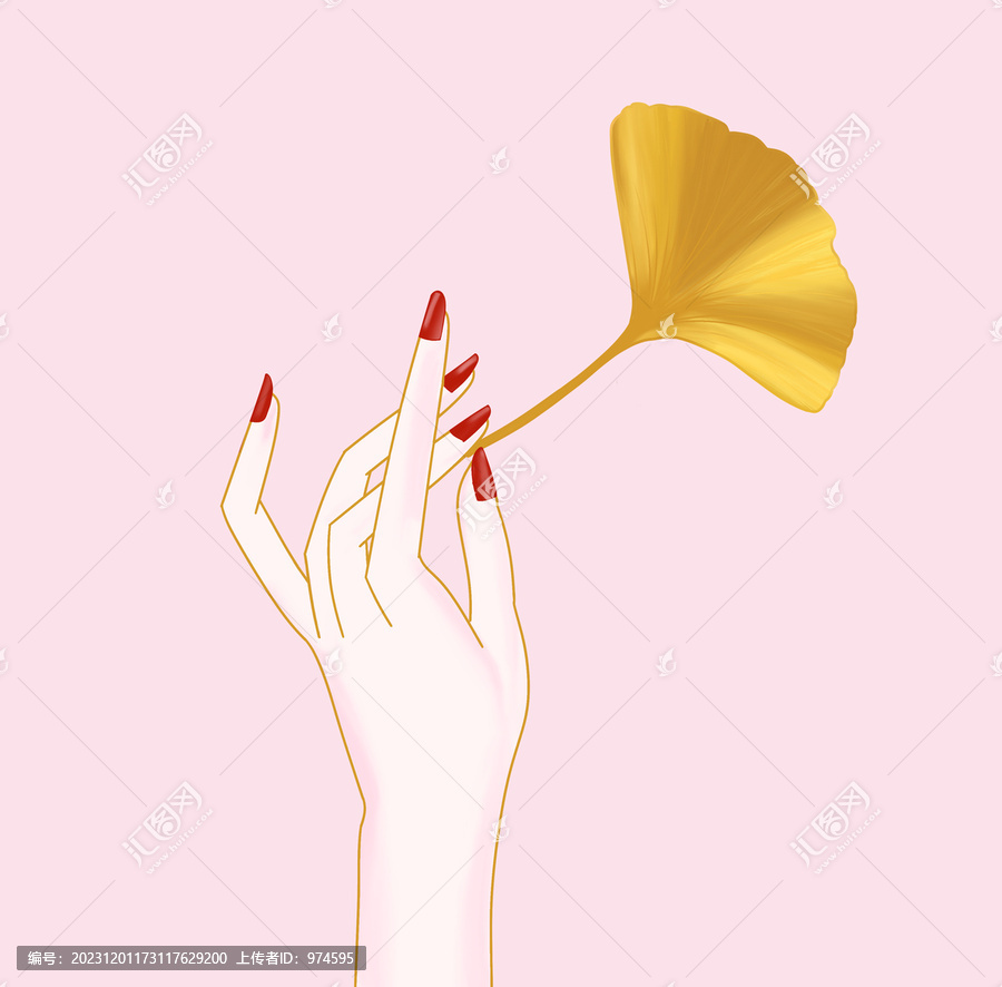 指尖的銀杏葉
