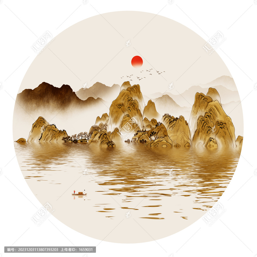 中國(guó)風(fēng)山水裝飾畫