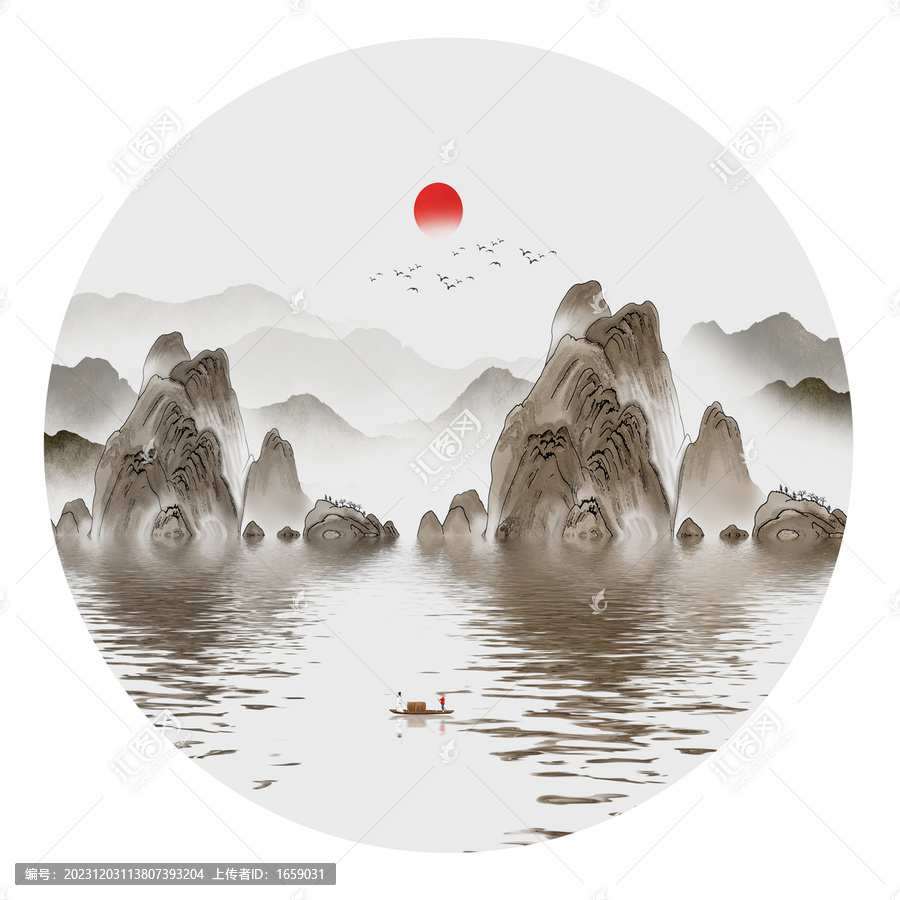 國(guó)潮山水