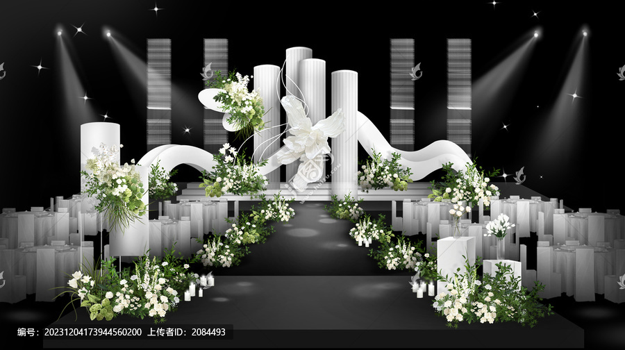 白綠色婚禮主舞臺(tái)