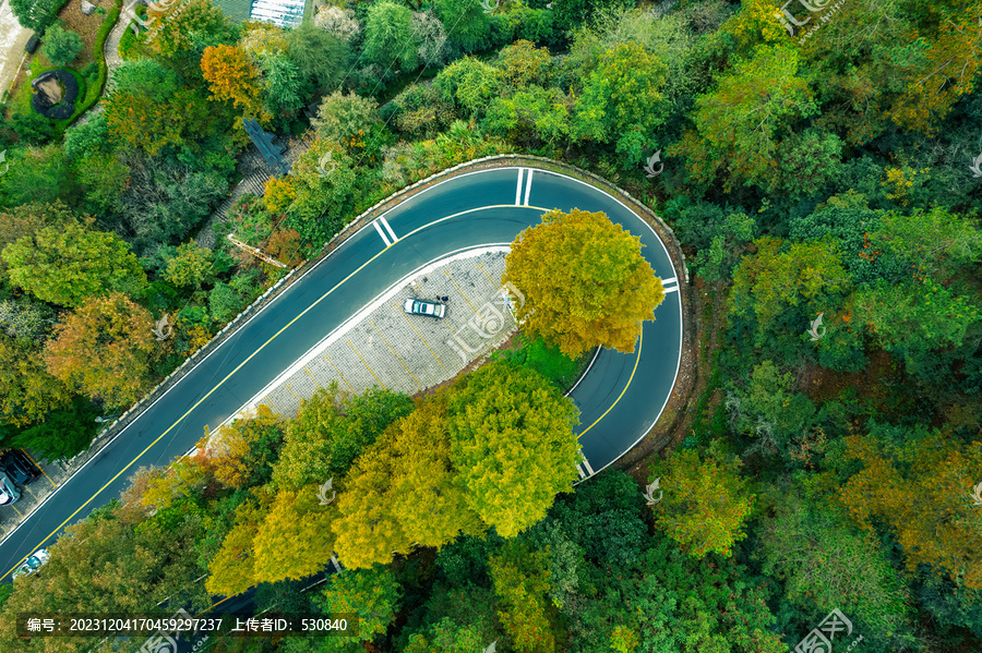 航拍徽州黄山盘山公路