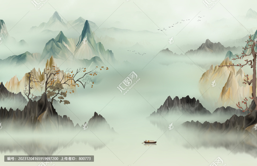 中式禪意山河