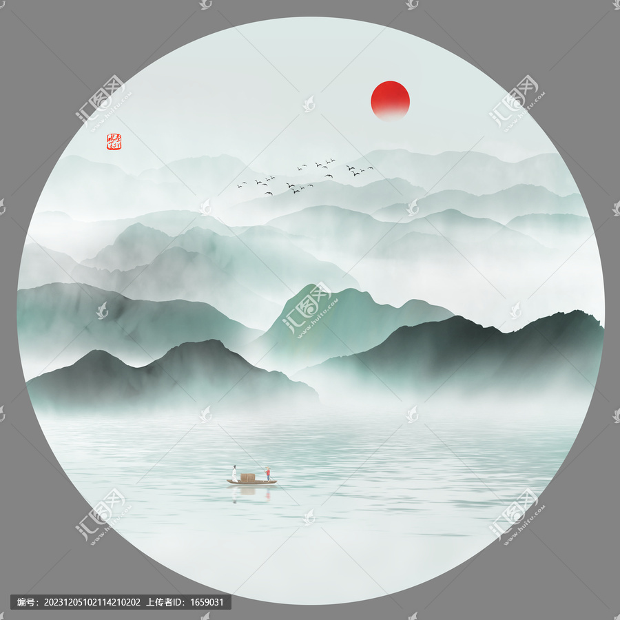 圓形山水畫