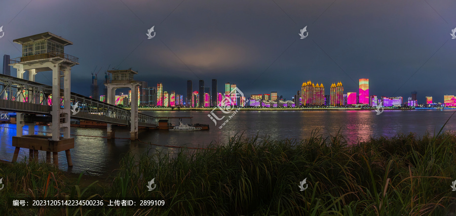 武汉汉口江滩城市夜景