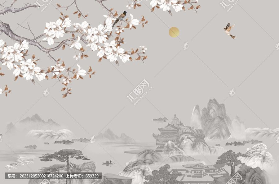 新中式花鳥山水