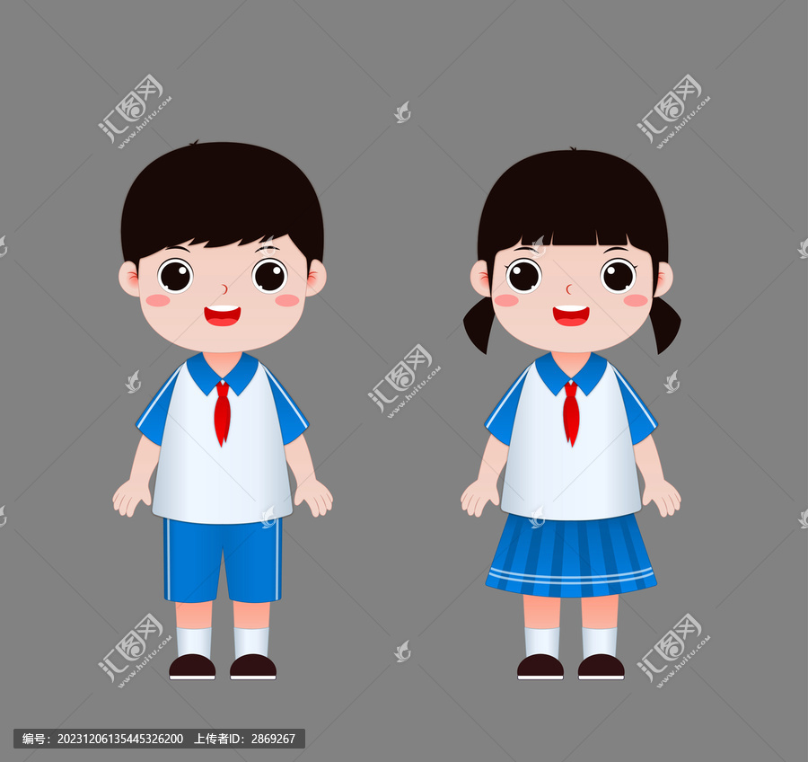 矢量卡通穿校服的學(xué)生