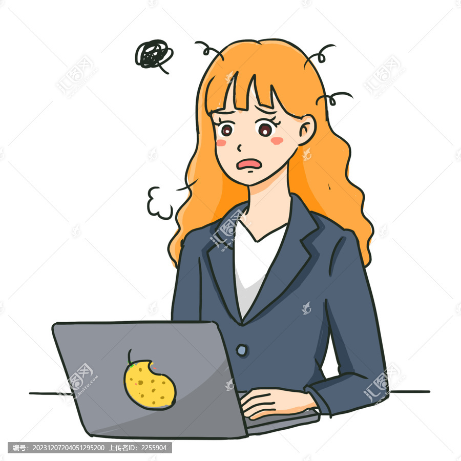 手繪卡通上班累免摳元素