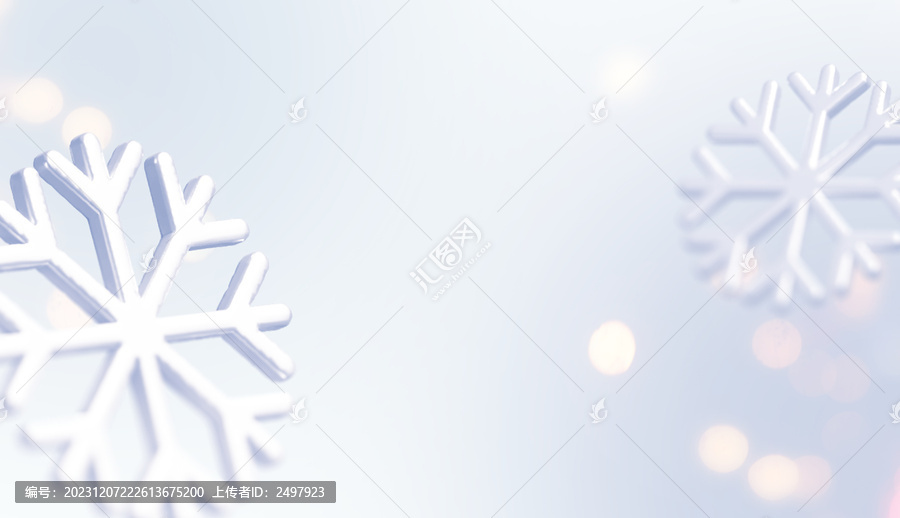 冬天立體雪花背景