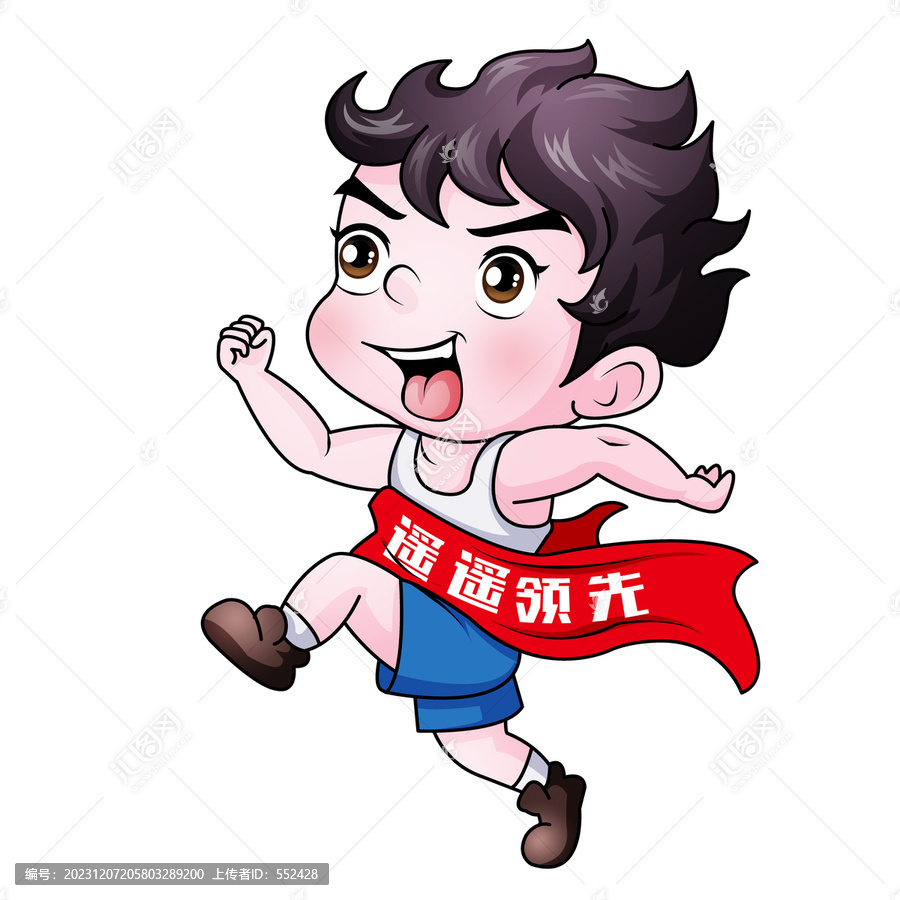 運(yùn)動(dòng)員遙遙領(lǐng)先卡通
