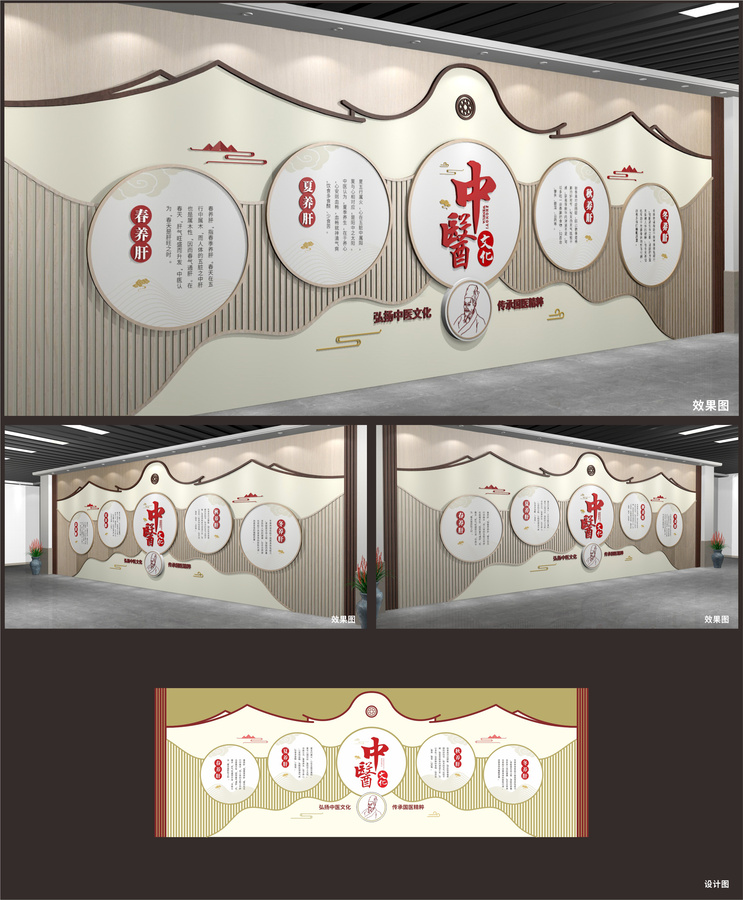 中醫(yī)文化展廳展示墻