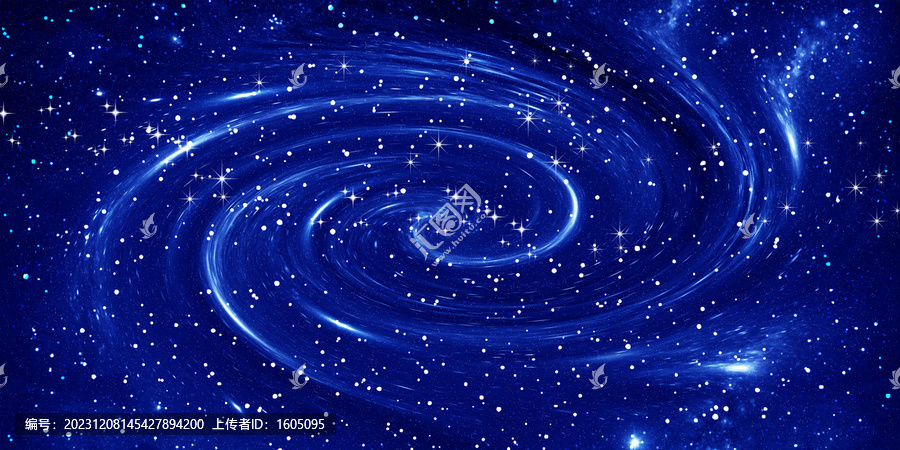 藍色星空漩渦星系背景