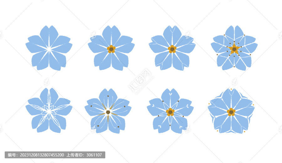 藍(lán)色小花花紋