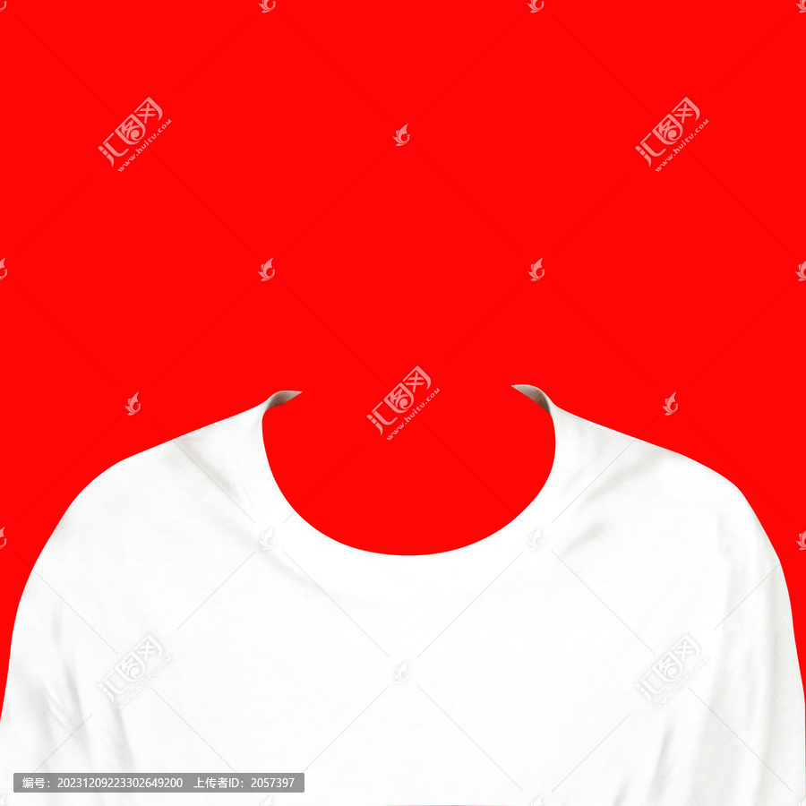 證件照換裝白色圓領(lǐng)