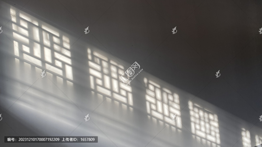 中式建筑光影花窗