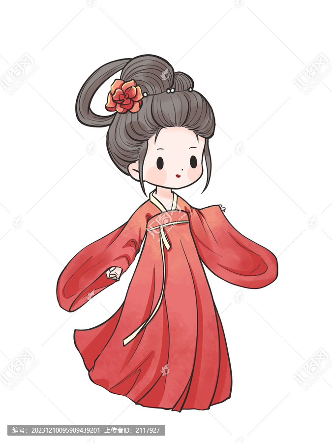 國(guó)風(fēng)手繪Q版古裝漢服女孩