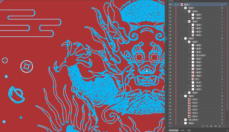 飛龍?jiān)谔旒t底描金國潮禮盒矢量