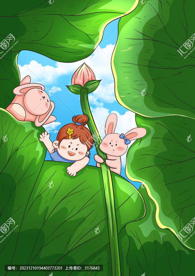 卡通兒童手繪插畫繪本