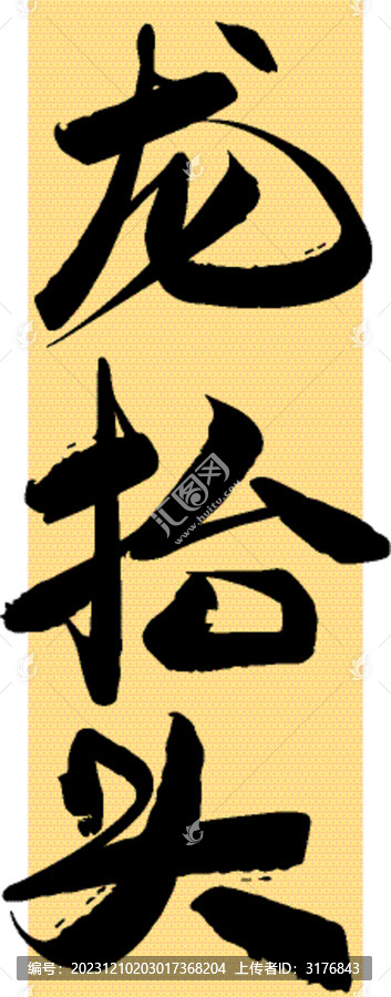 龍?zhí)ь^手寫漢字書法字體
