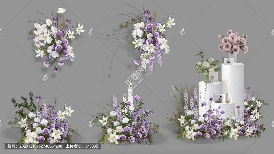 紫色婚禮手繪花藝