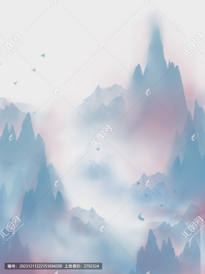 中國(guó)風(fēng)水墨山水畫(huà)