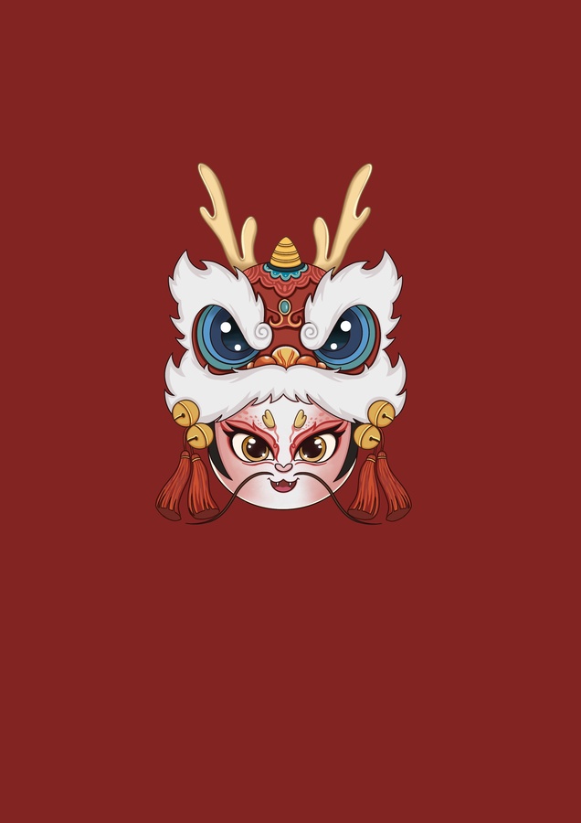 龍年IP形象醒獅元素