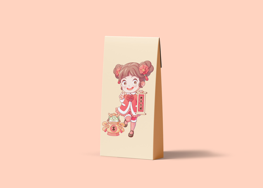 新年元旦春節(jié)小女孩免摳元素