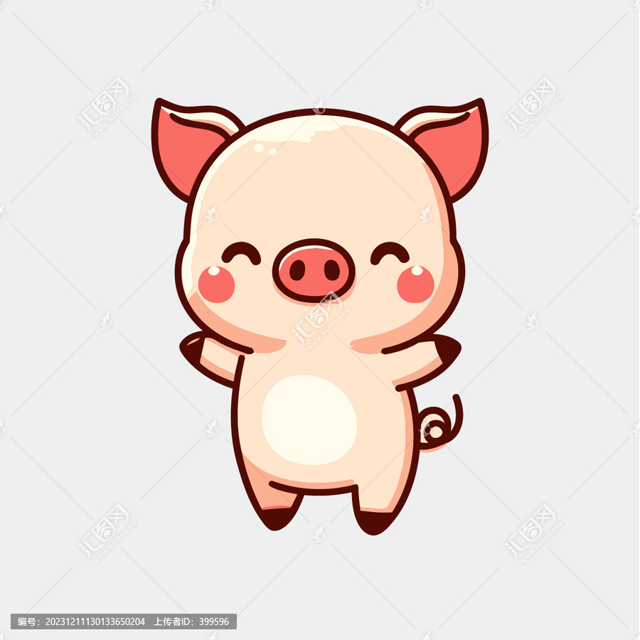 萌萌小豬插畫設計