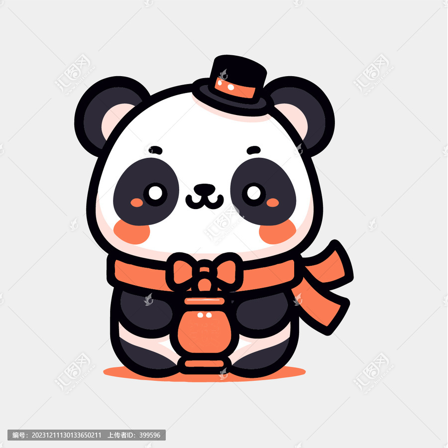 可愛新年卡通熊貓
