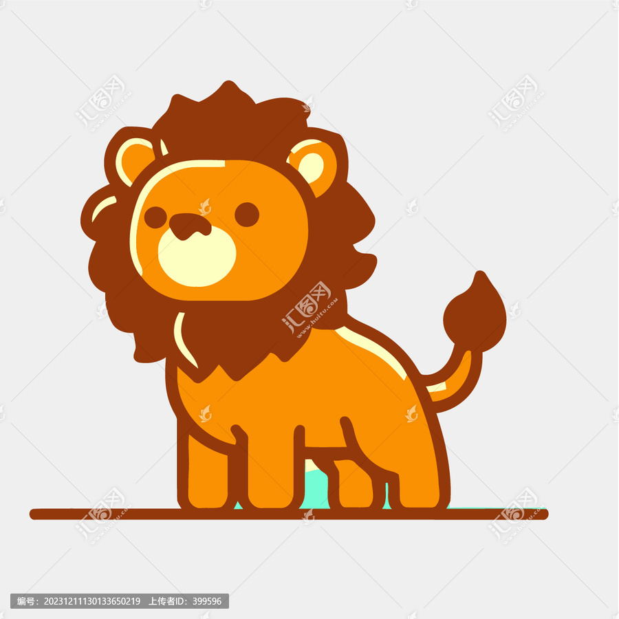 可愛卡通獅子插畫
