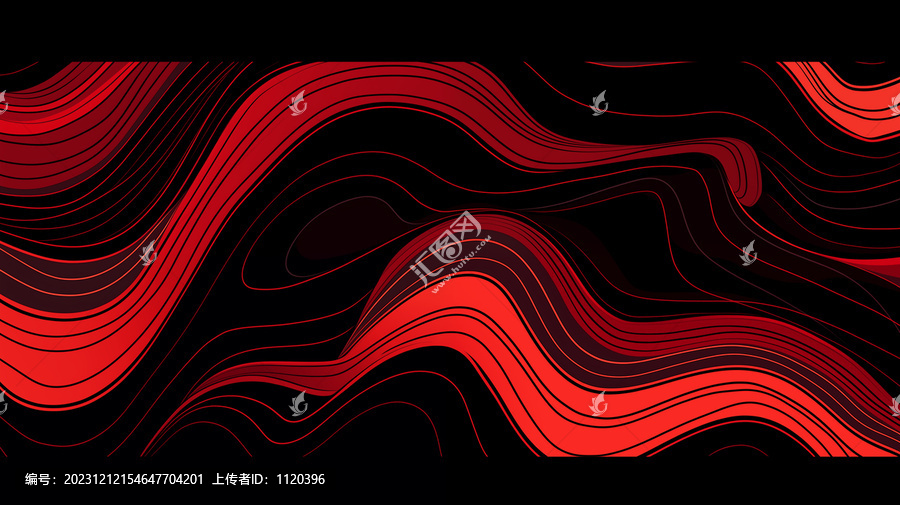 红色抽象波浪线条背景