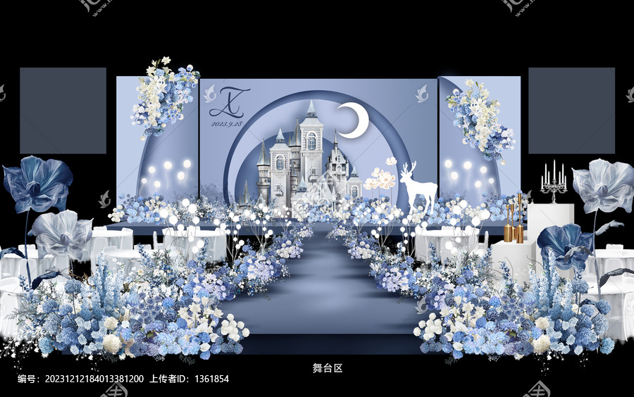 藍(lán)色婚禮舞臺(tái)效果圖