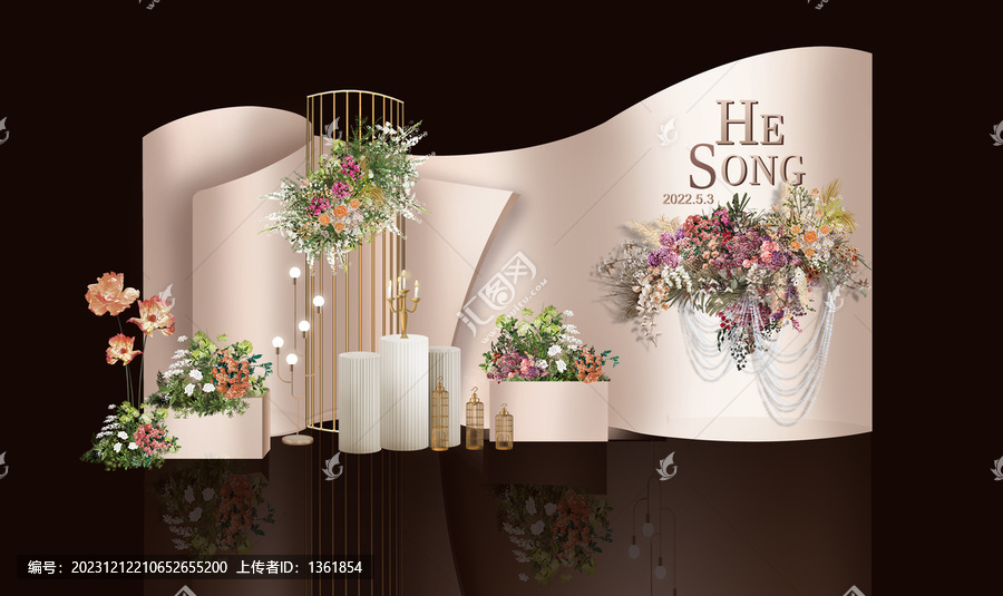 香檳色婚禮迎賓區(qū)