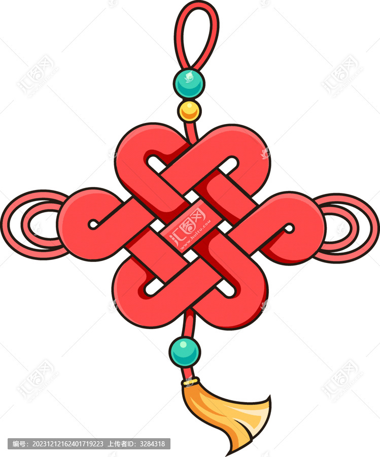新年中國結(jié)插畫促銷活動(dòng)喜慶元素