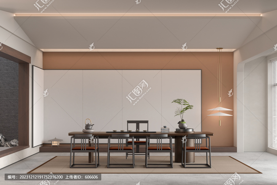 橙色書(shū)桌墻布壁畫(huà)背景場(chǎng)景圖