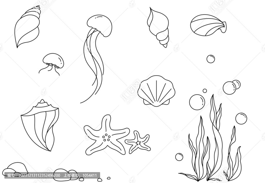 海洋世界簡(jiǎn)筆畫(huà)